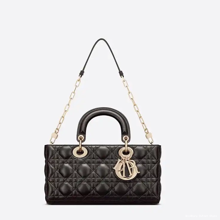 Cheap Medium Bag Black D-Joy Lady Cannage Lambskin 0414 Hot Sale